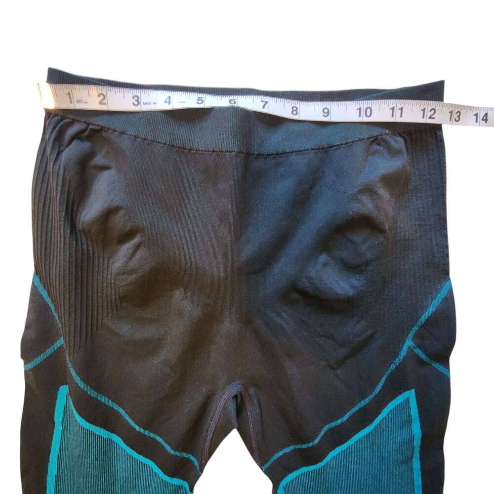 Nooyme Bamboo Compression Legging Base Layer Athletic Cycling teal & black sz L - Picture 5 of 8